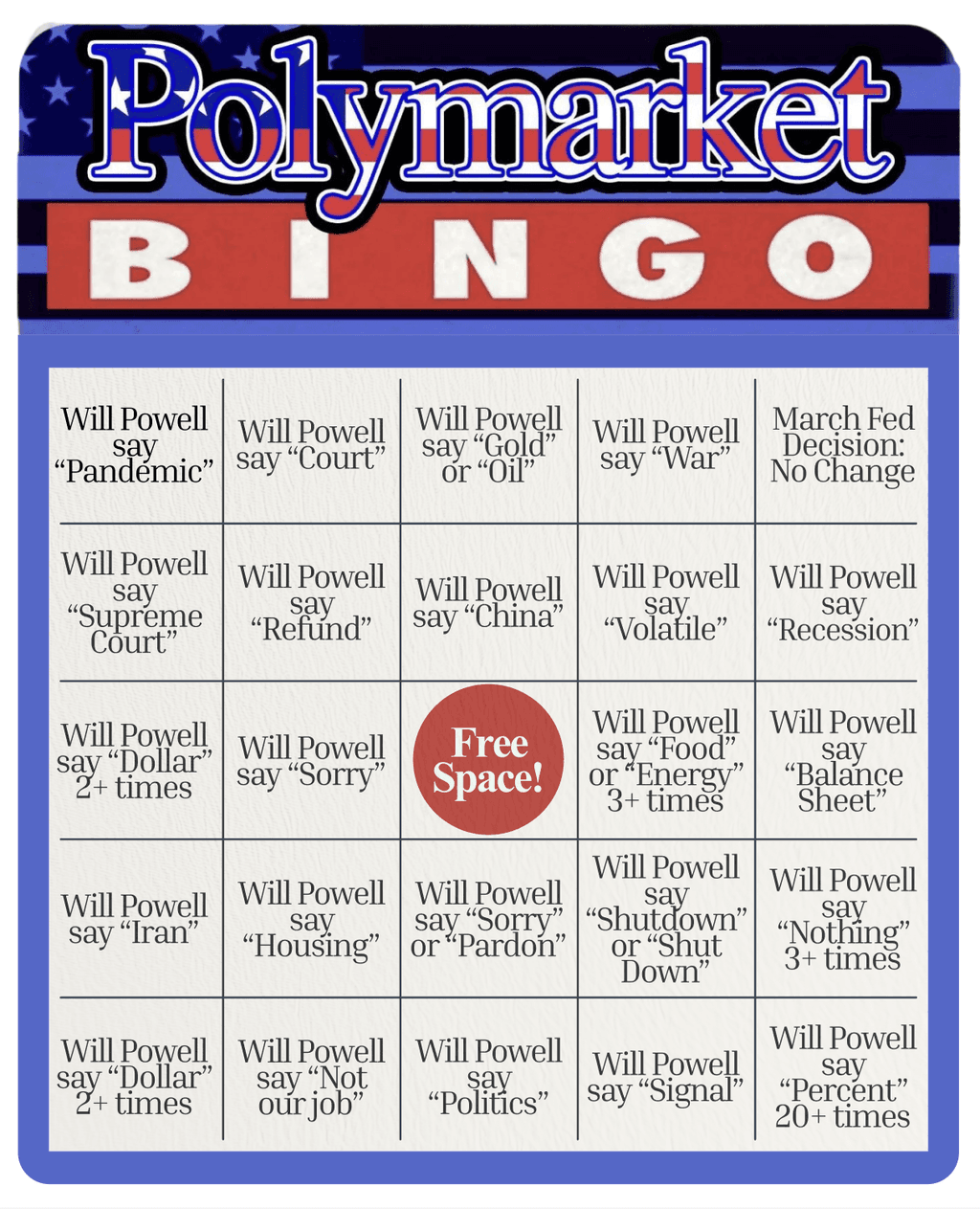Powell Bingo: March card icon